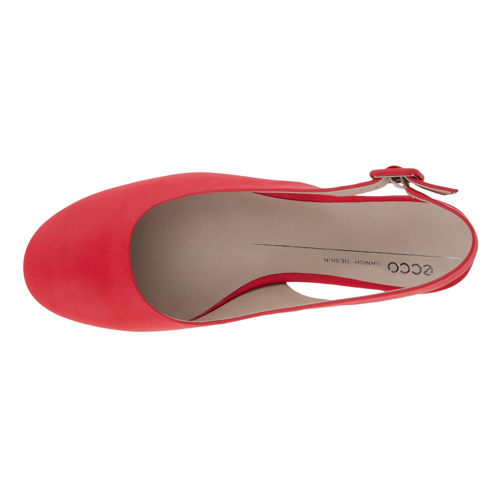 ECCO Womens Dress Shoes Red - Anal Sling-Back Flats - WRJ-695142